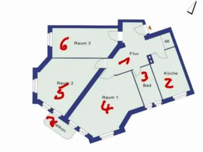 Wohnung 89.qm 3 Zimmer