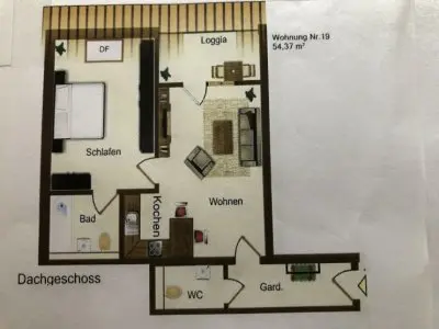 Gemütliche 2-Zimmer-Wohnung mit Wohnküche in Reudnitz