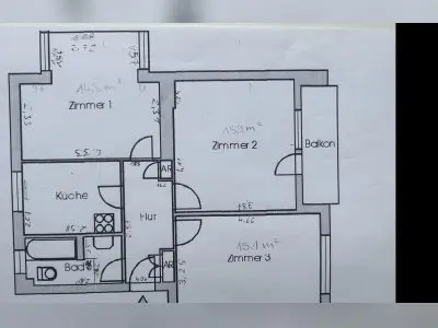 Günstige und helle 3-Zimmerwohnung in Berlin Friedrichshain
