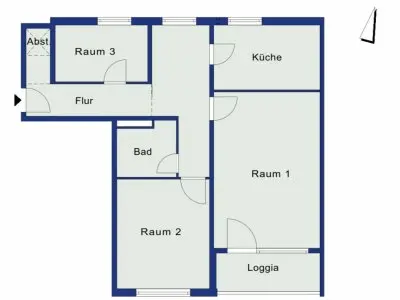 Helle wunderschöne, modernisierte 3 Zimmer Wohnung, Balkon