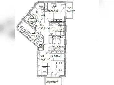 Bieten 5-Raum o. 4-Raum Wohnung mit Balkon(en)