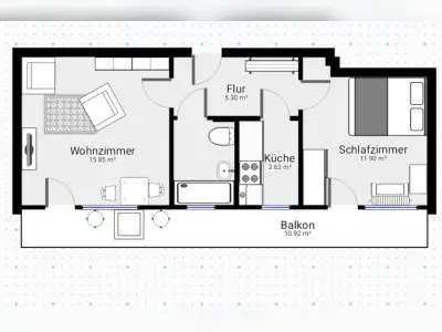 Tausche 2-Zimmer Wohnung gg. 3-Zimmer Wohnung