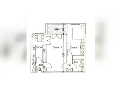 Schöne, ruhige 2 Zimmer Wohnung mit Balkon