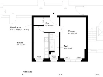 gemütliche, sonnendurchflutete 1-Zimmer-Wohnung im 5. Stock