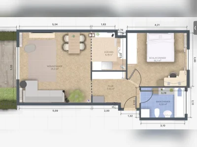 Tauschen gut geschnittene 1,5 Zimmer gegen größer
