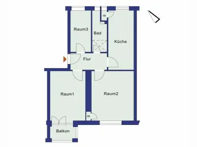 Schöne 2,5 Zi / Balkon / großer Hof für mind. 3,5 / P-Berg