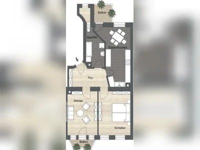 2-Zimmer-Wohnung in Leipzig Südost, 74 m², 870 €