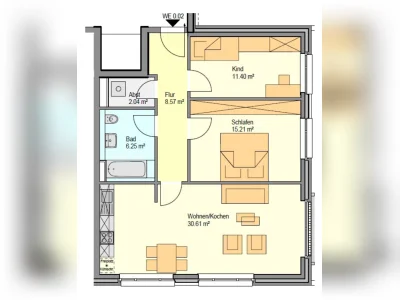 3-Zimmer-Wohnung in Hamburg, Wandsbek, 77 m²