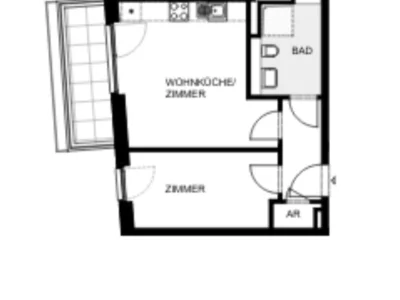 2 Zimmer Neubauwohnung in Wilhelmsburg sehr großer Balkon