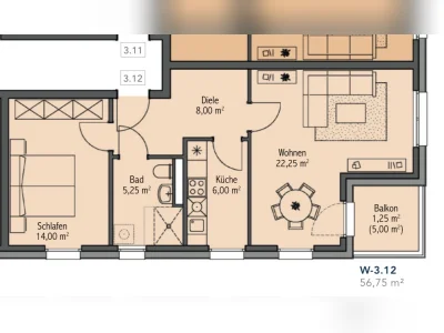 Moderne 2 Raum Wohnung im KSF gegen eine 3-4 Raum Wohnung